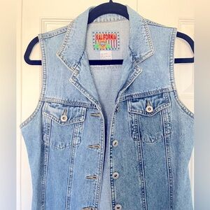 Denim dress button front kalifornia vintage